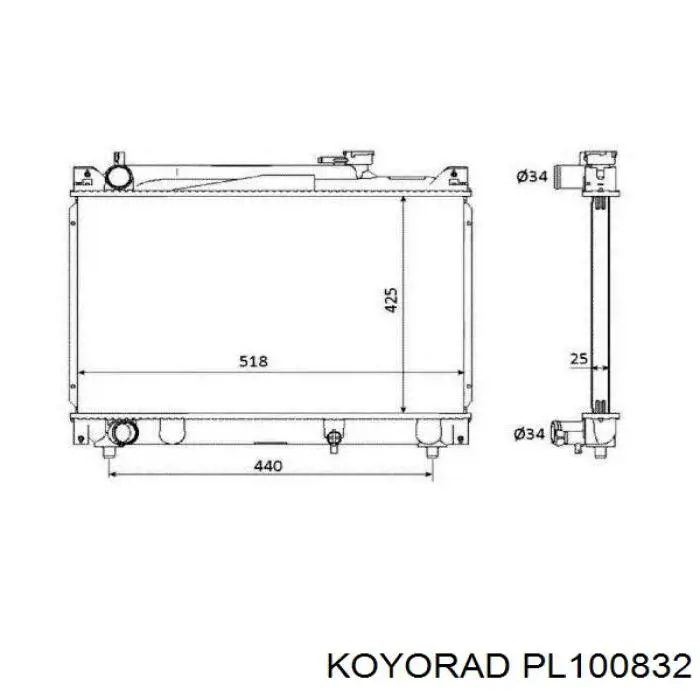 Radiador PL100832 Koyorad
