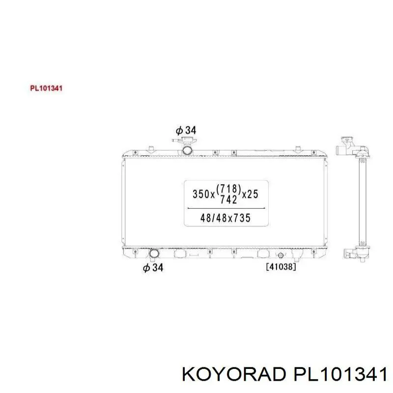 PL101341 Koyorad radiador refrigeración del motor