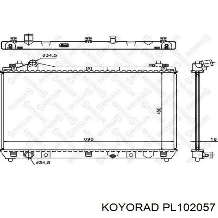 PL102057 Koyorad radiador refrigeración del motor