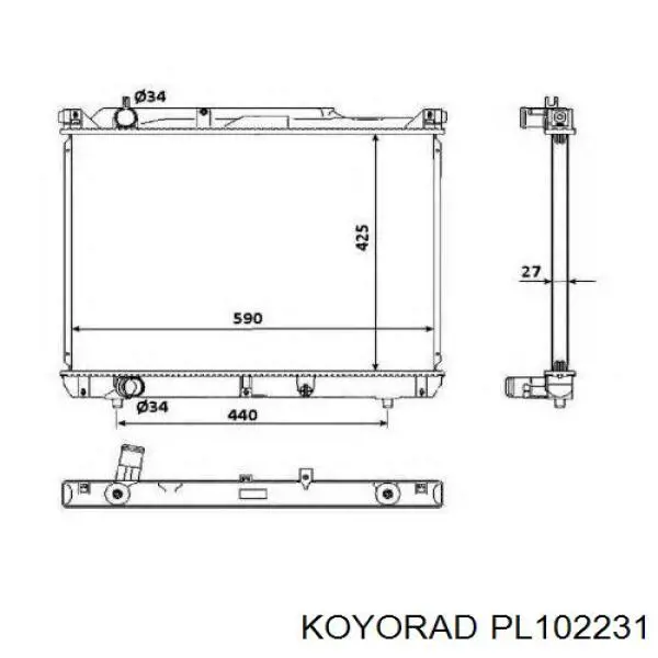 PL102231 Koyorad radiador refrigeración del motor