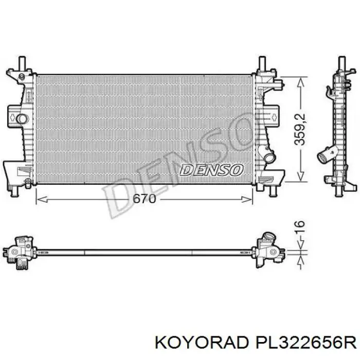 PL322656R Koyorad radiador refrigeración del motor