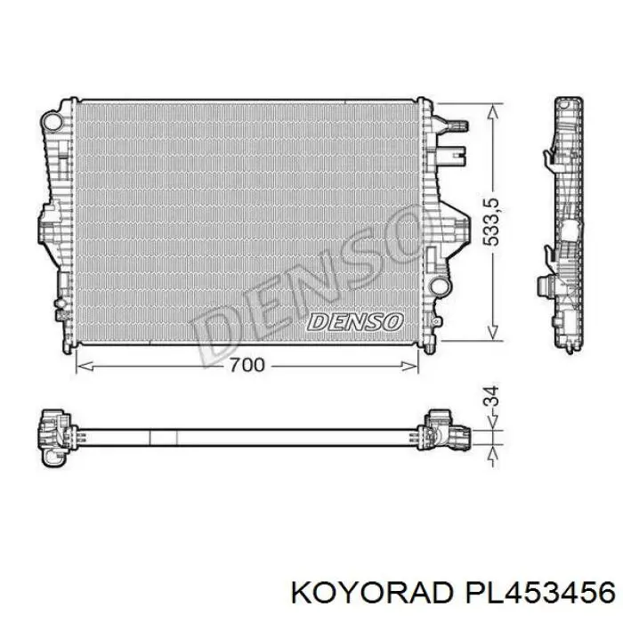 PL453456 Koyorad radiador refrigeración del motor