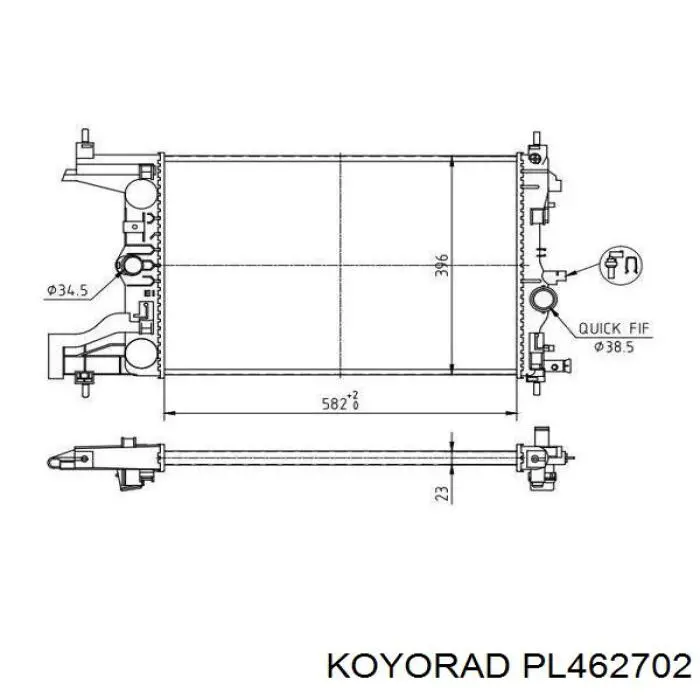 PL462702 Koyorad radiador refrigeración del motor