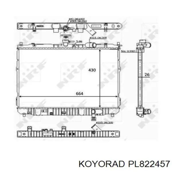 PL822457 Koyorad radiador refrigeración del motor