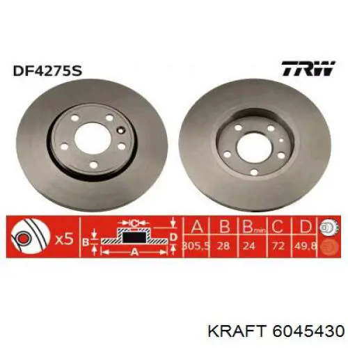 Freno de disco delantero Renault Trafic 2 FL