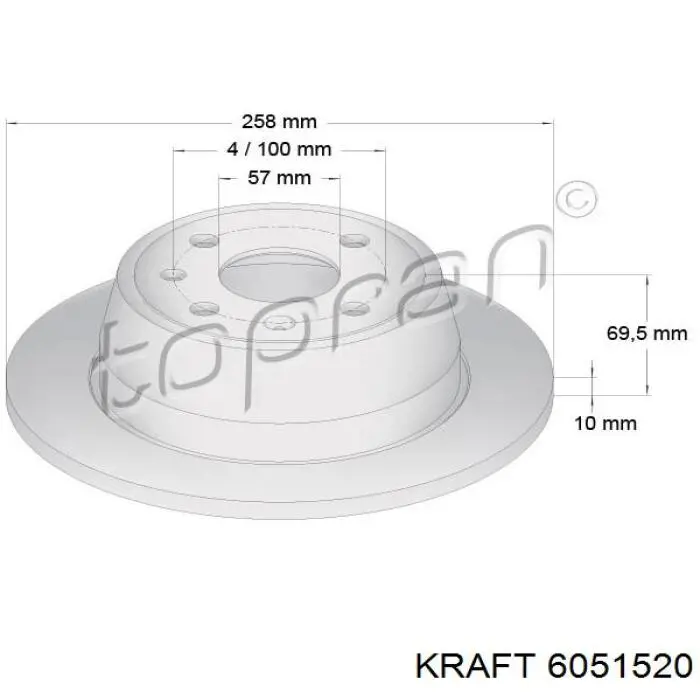 6051520 Kraft disco de freno trasero