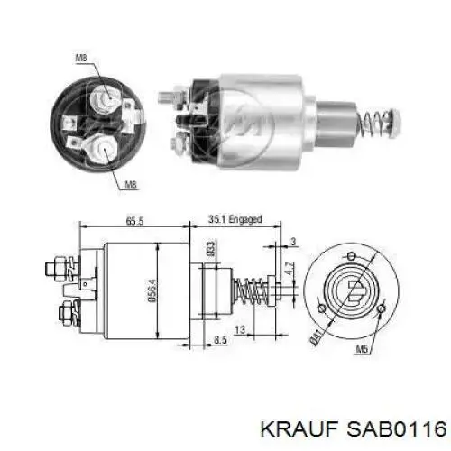 SAB0116 Krauf inducido, motor de arranque