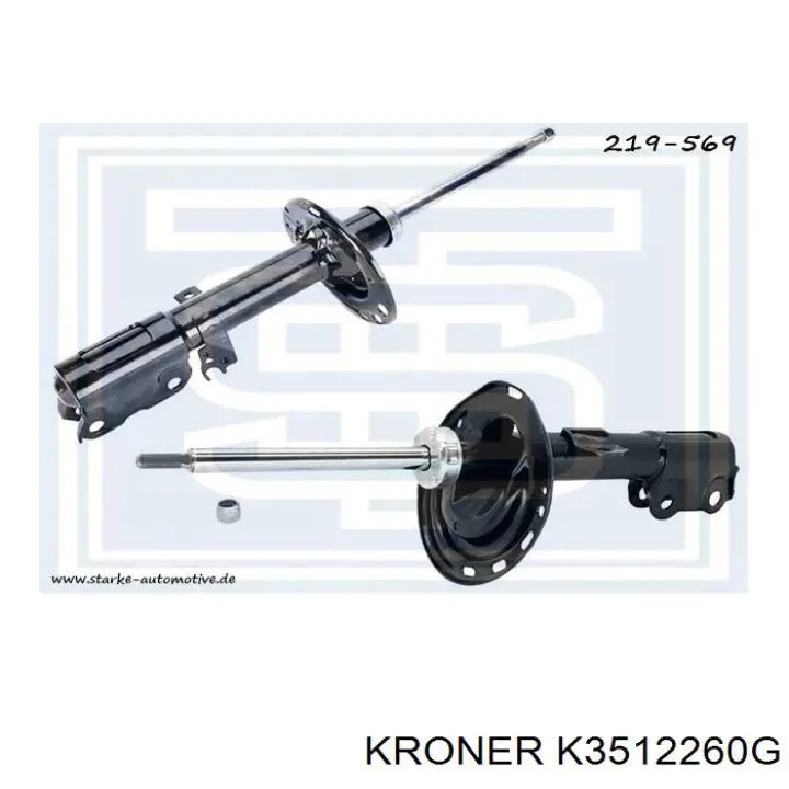 K3512260G Kroner amortiguador trasero izquierdo