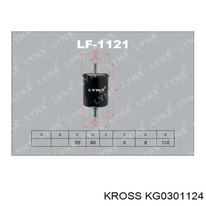 Filtro combustible Chevrolet Aveo 2 T250, T255