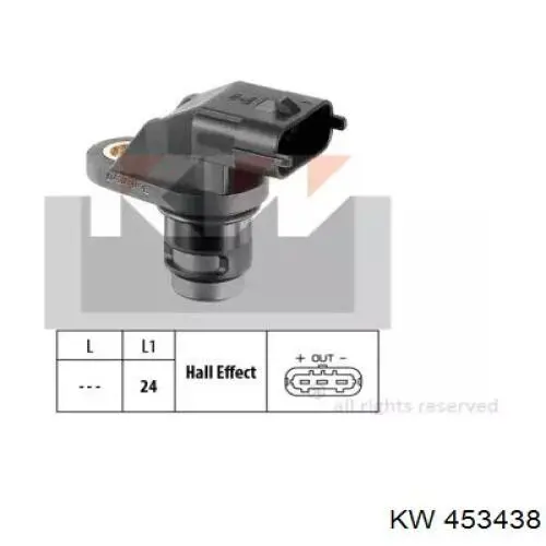 453438 KW sensor de arbol de levas