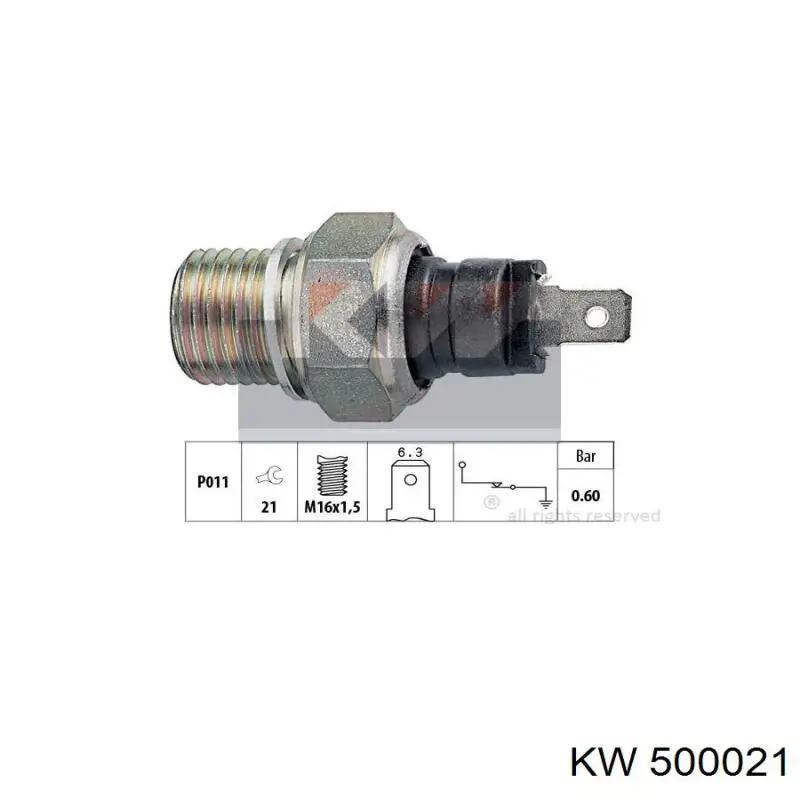500021 KW sensor de presión de aceite