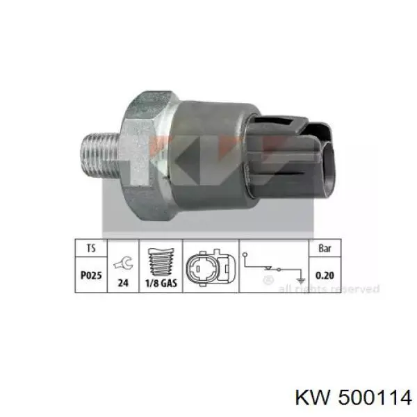 500114 KW sensor de presión de aceite