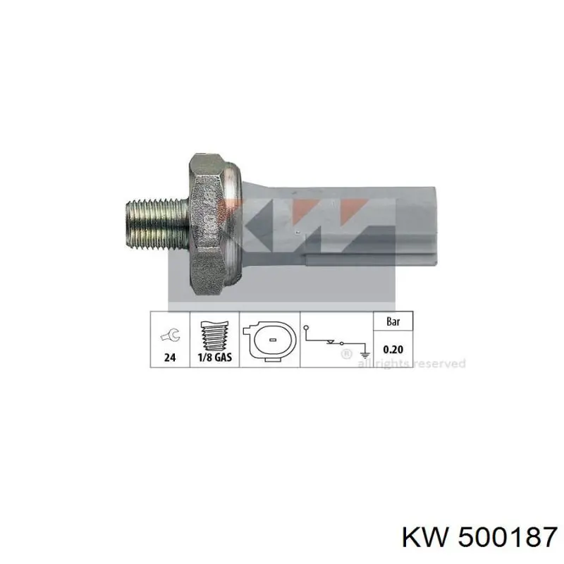 500187 KW sensor de presión de aceite