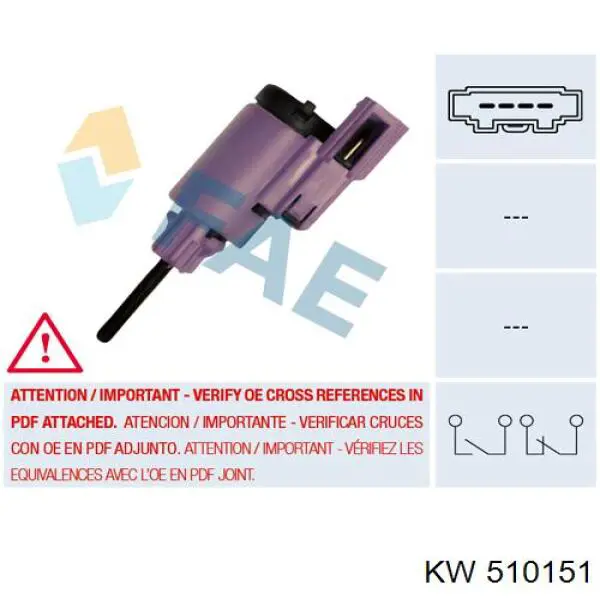 510 151 KW interruptor luz de freno