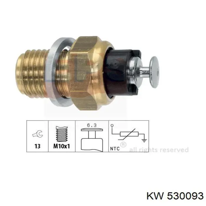 530093 KW sensor, temperatura del aceite