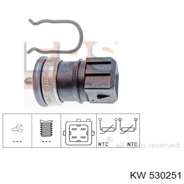 530 251 KW sensor de temperatura del refrigerante