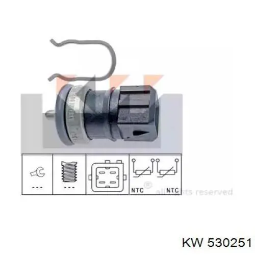 Comprar 530251 KW AUTOMOTIVE Sensor de temperatura de agua