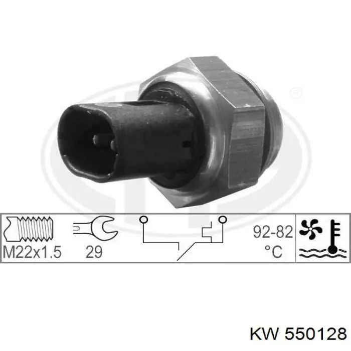 550128 KW sensor, temperatura del refrigerante (encendido el ventilador del radiador)