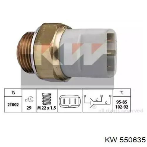 Sensor de temperatura  KW AUTOMOTIVE 550635 precio, desde 14,54 EUR