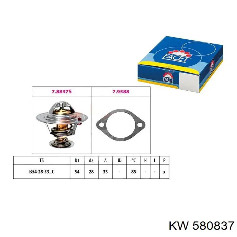 580 837 KW termostato, refrigerante