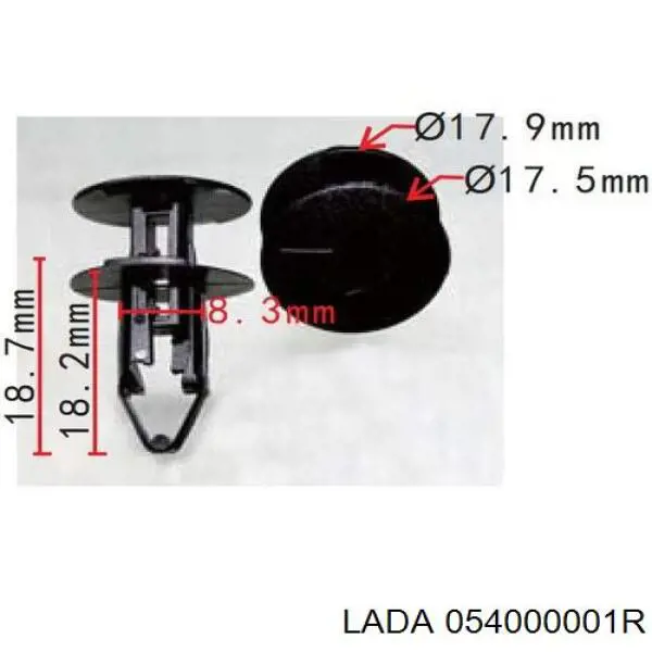 054000001R Lada clips de fijación para rejilla de radiador