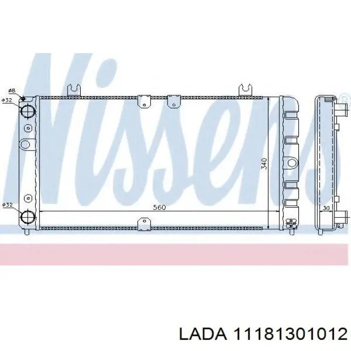 11181301012 Lada radiador refrigeración del motor