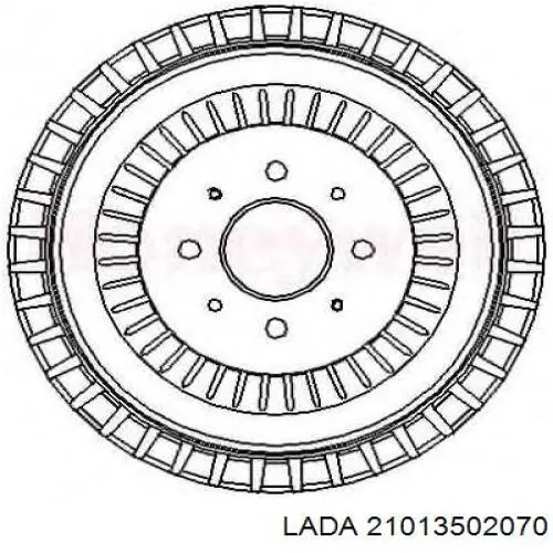 Tambor de freno trasero 21013502070 Lada