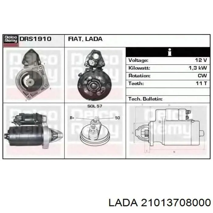 Burro de arranque  Lada 21013708000 precio, desde 92,93 EUR