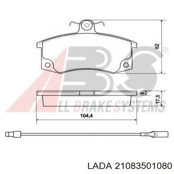 21083501080 Lada Pastillas delanteras