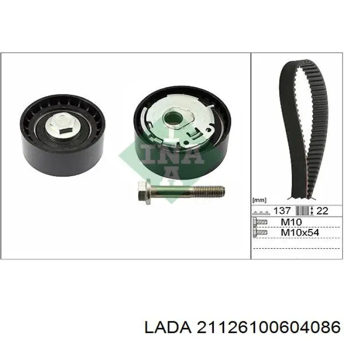 21126100604086 Lada Kit correa de distribución