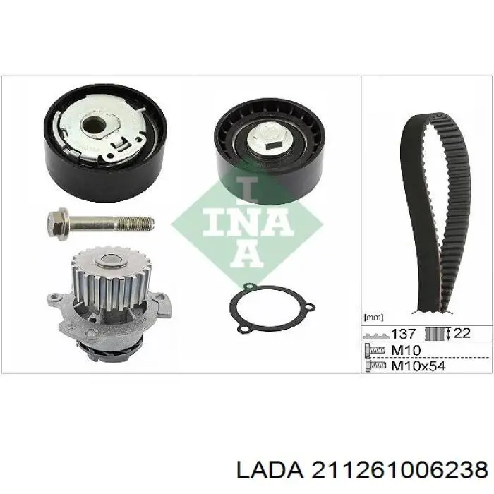 21126-1006238 Lada tensor, correa dentada