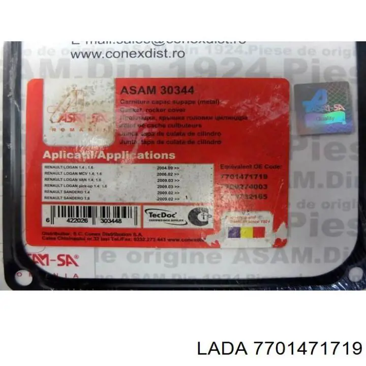 7701471719 Lada junta de la tapa de válvulas del motor