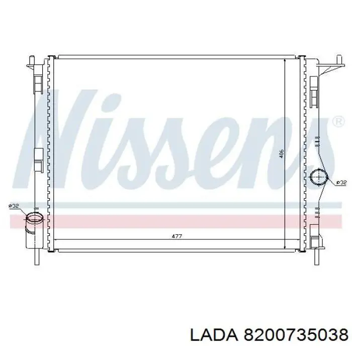 8200735038 Lada radiador refrigeración del motor