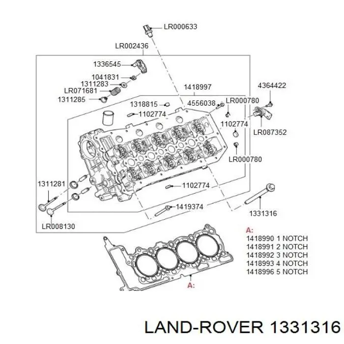 Comprar 1331316 Land Rover Tornillos de culata
