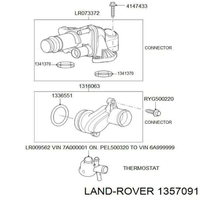 Carcasa del termostato Land Rover 1357091 precio, desde 29,84 EUR