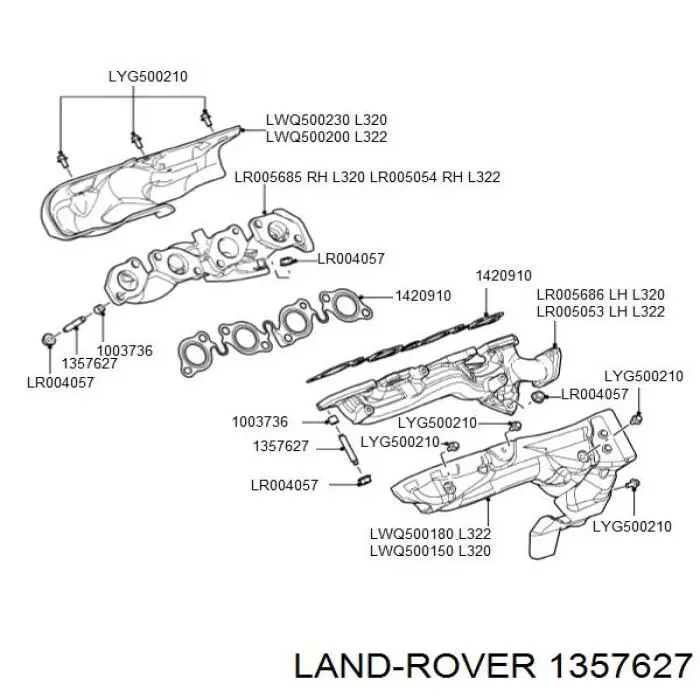 Espárrago del colector de escape Land Rover 1357627 precio, desde 2,62 EUR