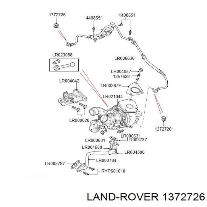 1372726 Land Rover arandela elástica