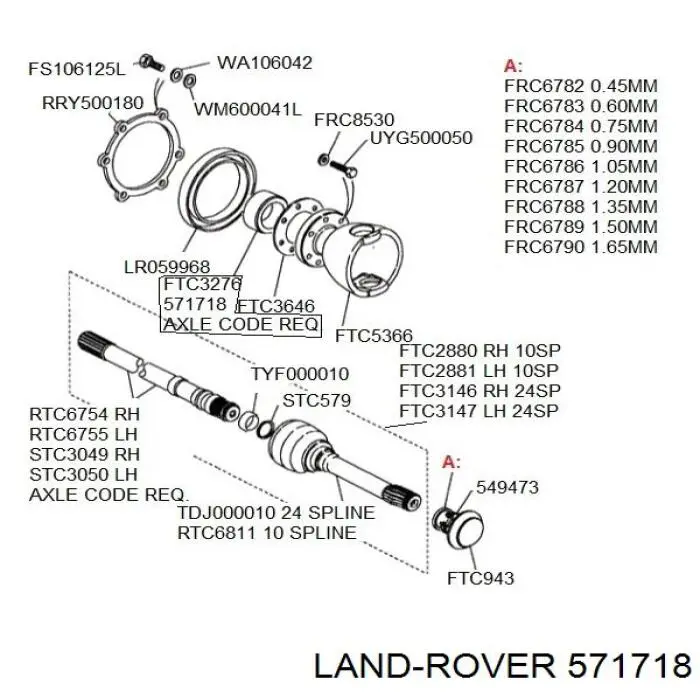 Retén del semieje delantero Land Rover 571718 precio, desde 9,59 EUR
