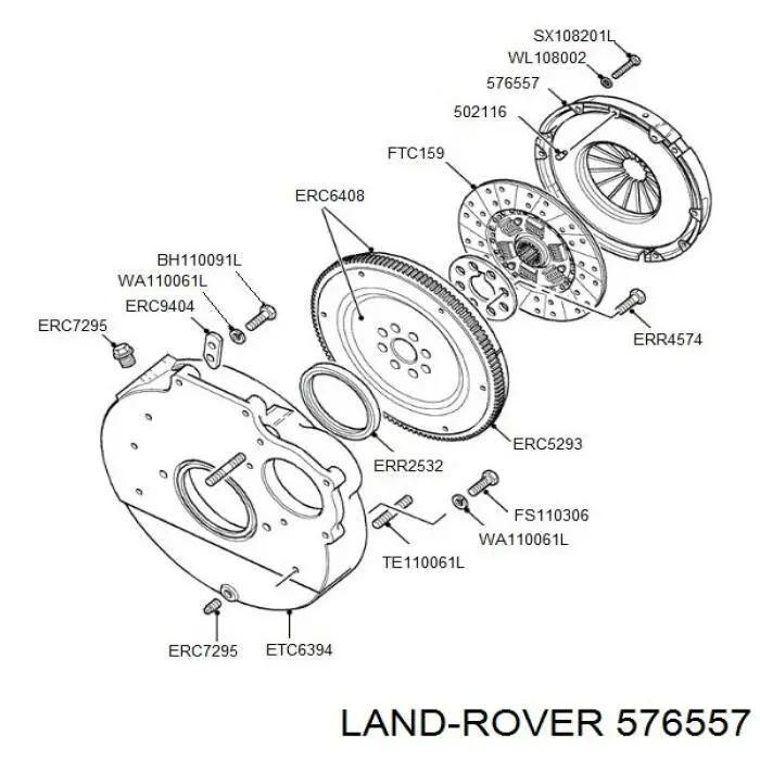 URB100760 Land Rover plato de presión de embrague