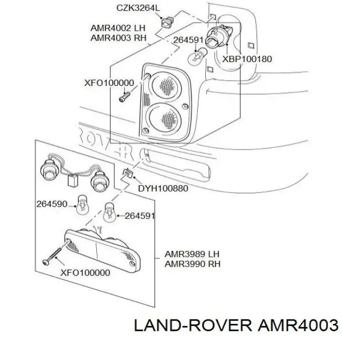  Piloto trasero derecho Land Rover Freelander 1
