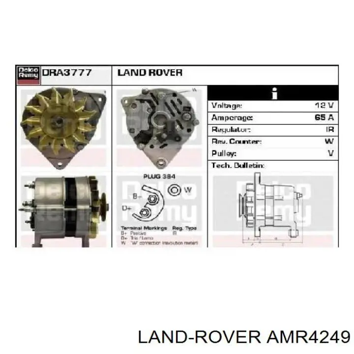 AMR4249 Land Rover alternador