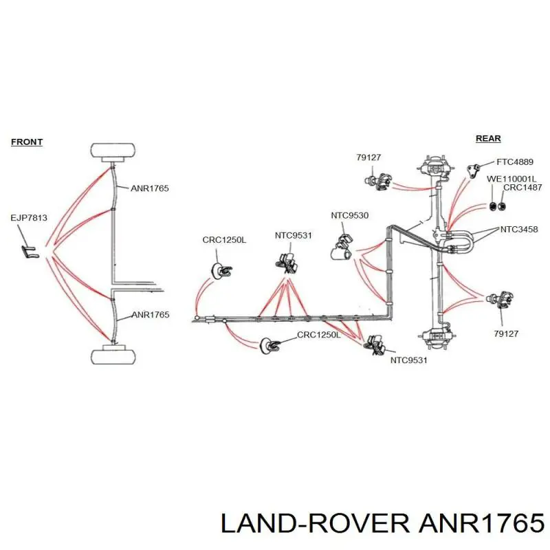 ANR1765 Land Rover latiguillo de freno delantero