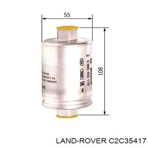 C2C35417 Land Rover filtro de combustible