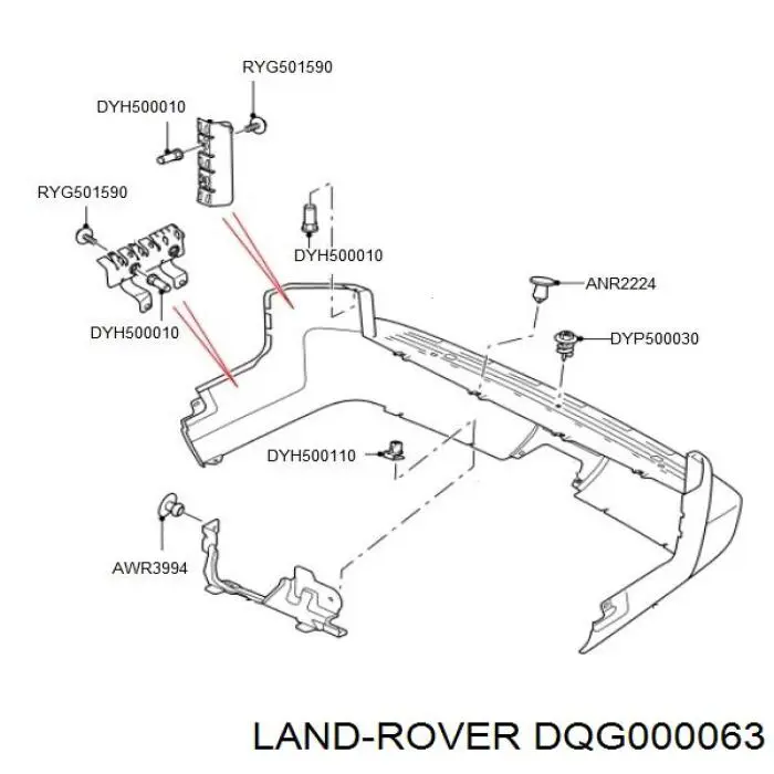 Soporte del parachoques trasero derecho Land Rover DQG000063 precio, desde 40,05 EUR