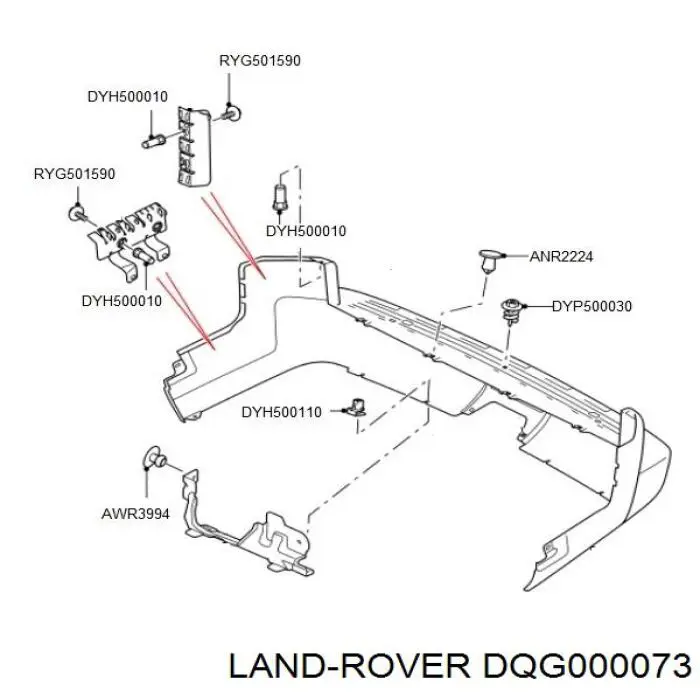 Soporte de parachoques trasero izquierdo para Land Rover Range Rover (L320)