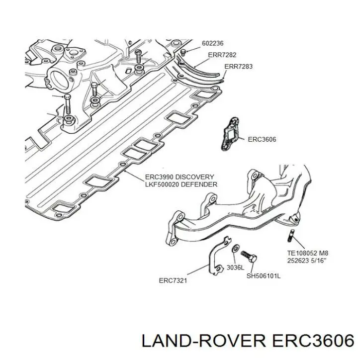 ERC3606 Land Rover junta de colector de escape