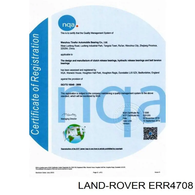 ERR4708 Land Rover tensor de correa, correa poli v