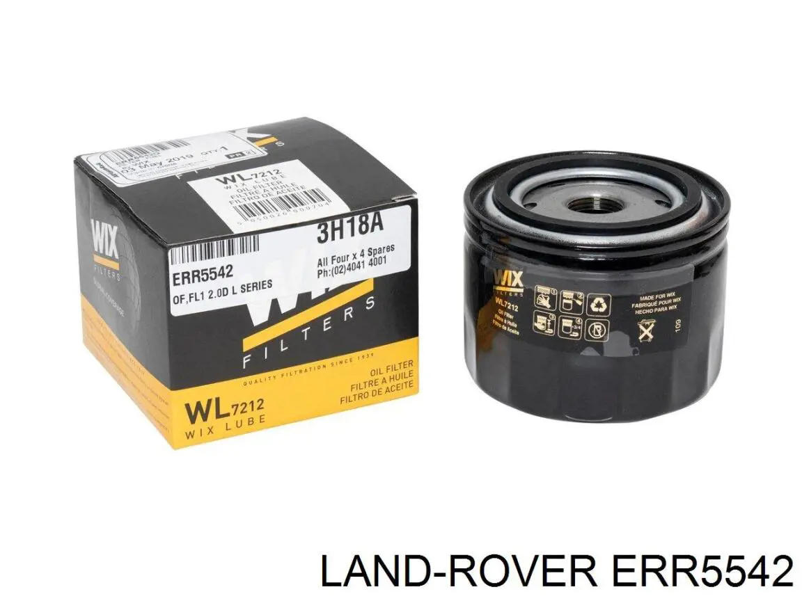 ERR5542 Land Rover filtro de aceite