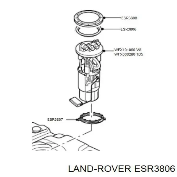 Junta del sensor de nivel de combustible/bomba de combustible (depósito de combustible) Land Rover ESR3806 precio, desde 46,96 EUR