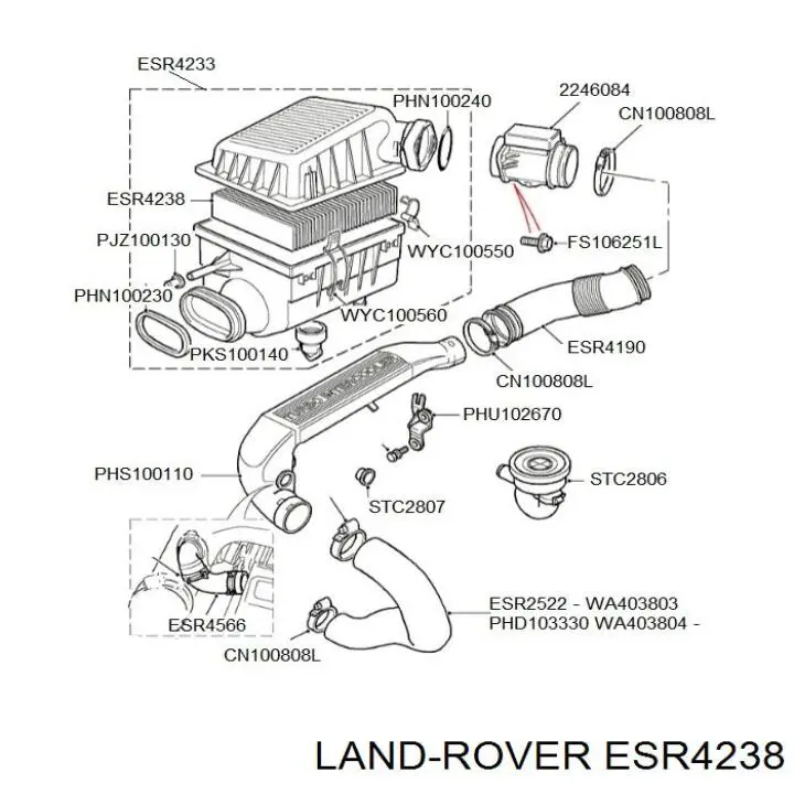 ESR4238 Land Rover filtro de aire